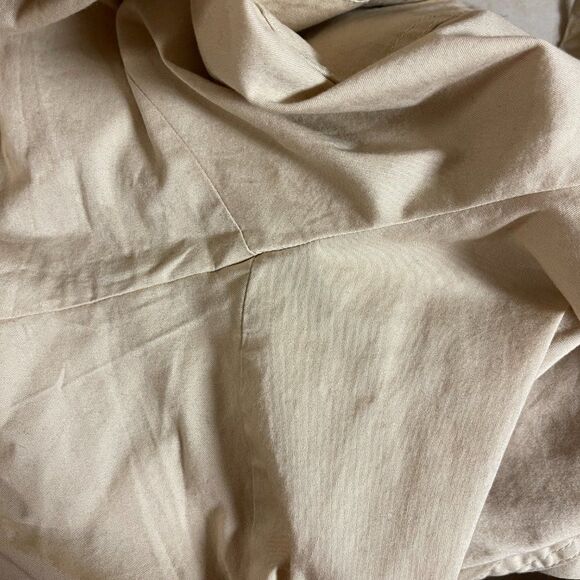 Chaps Khaki Tan Ruffled Elastic Pull On Pants Tie Belt Size L NWT - Picture 11 of 12